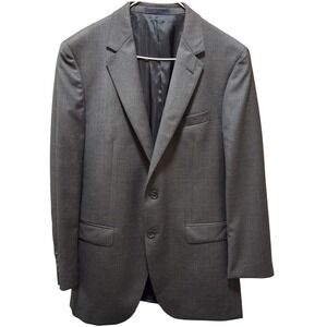 VTG Lanvin Paris Grey WoolMicro Houndstooth Blazer Sport Coat 40R Made In Italy